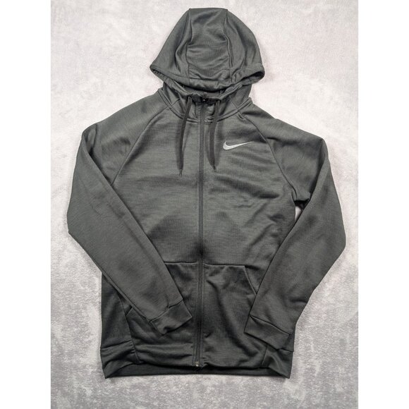 Nike Dri Fit Jacket Women Size Large Black Full Zip Hooded Athleisure Loungewear - Picture 1 of 9